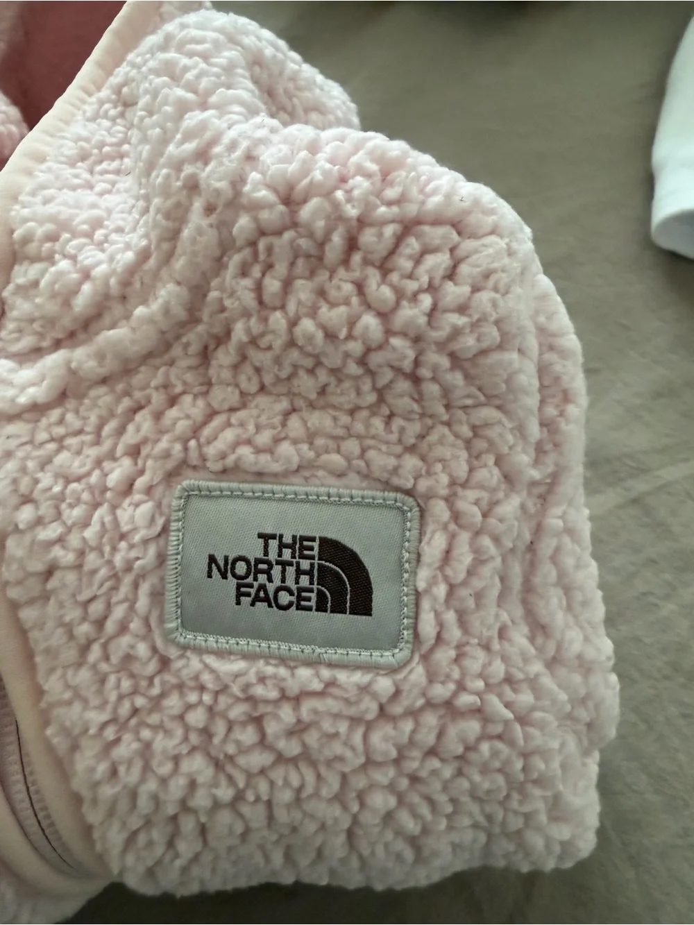 The North Face Light Pink Sherpa Hooded Infant One-Piece